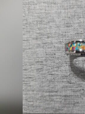 Multicolor Inlay Stainless Steel Women's Fashion Ring
